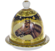 Лимонница фарфоровая подставка для хранения лимона с крышкой