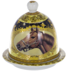 Лимонница фарфоровая подставка для хранения лимона с крышкой