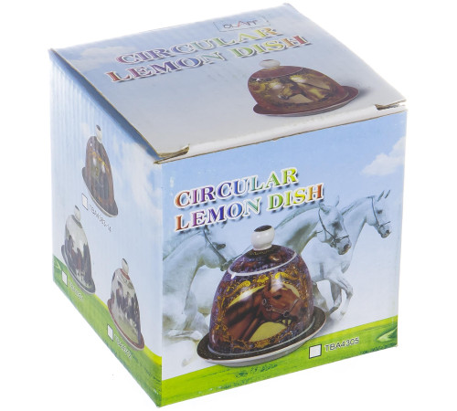 Лимонница фарфоровая подставка для хранения лимона с крышкой